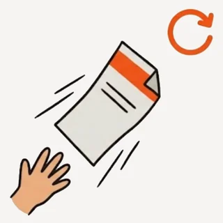 A hand reaching for a bill that flies away